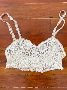 90s Vintage Coquette Romantic Lace Bralette Crop Top Private Luxuries Festival